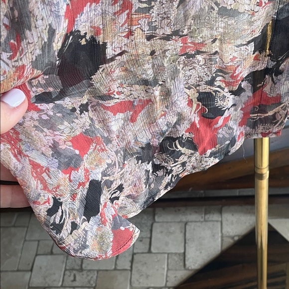 IRO Paris Blaze Gorgeous Top Oversized 36 Floral Button-Up Blouse Fits M / L - Picture 8 of 14